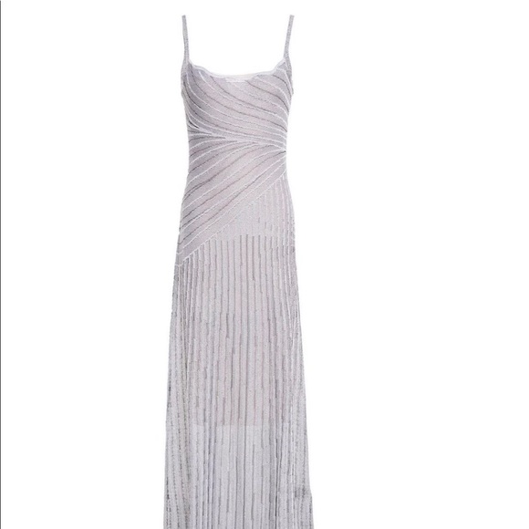 ISO*** Just Cavalli Striped Metallic Crochet Knit Maxi Slip Dress - Picture 3 of 4